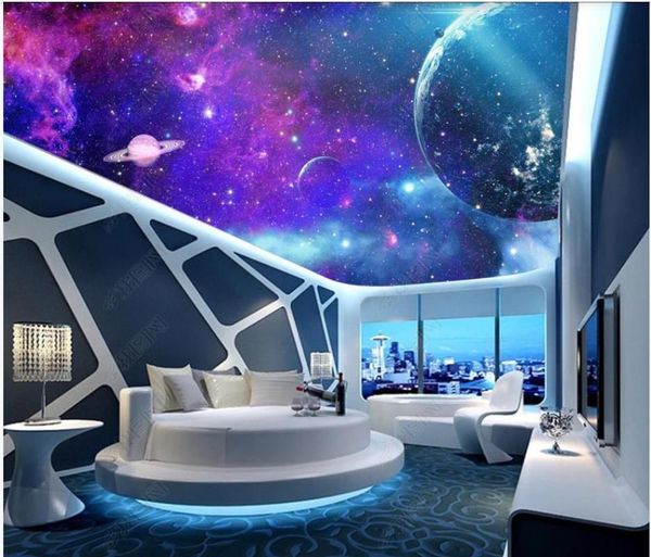 

wallpapers custom po wallpaper 3d ceiling murals fantasy multicolored galaxy star nebula room zenith mural painting