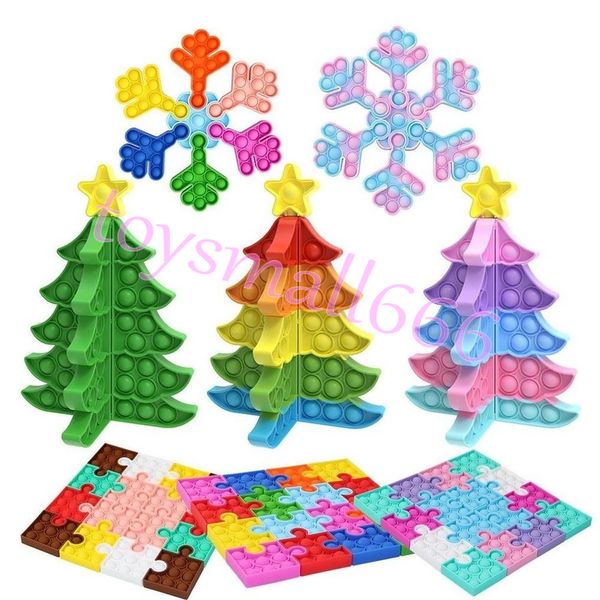 

fidget toys jigsaw rodent control pioneer diy snowflake cube stitching christmas tree children's deskpuzzle decompression toy finger bu