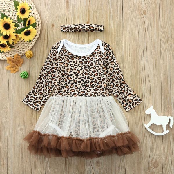 

girl's dresses 2021 baby autumn clothing toddler girls long sleeve party princess leopard dress 0-24  mesh casual tutu clothes, Red;yellow