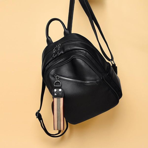 

wholesale backpack women's bag trend fashion korean student personality soft leather leisure travel backpack back pack