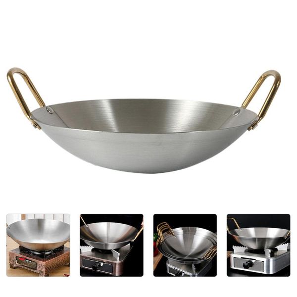 

pans 1pc stainless steel pan thickened alcohol pot household cookware