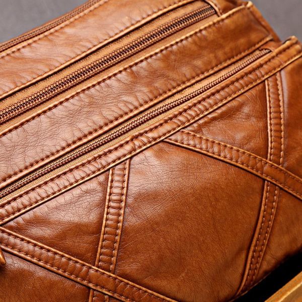 

crossbody bag for women vintage shoulder female pu soft leather handbag and purse pockets bags 210226