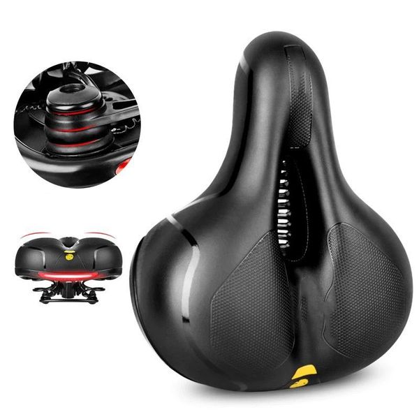 

bike saddles big bubike saddle seat mtb road bicycle with 2 absorber wide comfortable pu leather parts ha