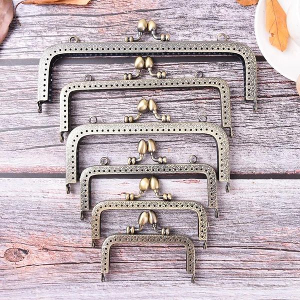 

1pcs bronze diy purse handbag handle 8.5/10.5/12.5/15/16/18/20cm coins bags metal kiss clasp lock frame new fashion handle, Black