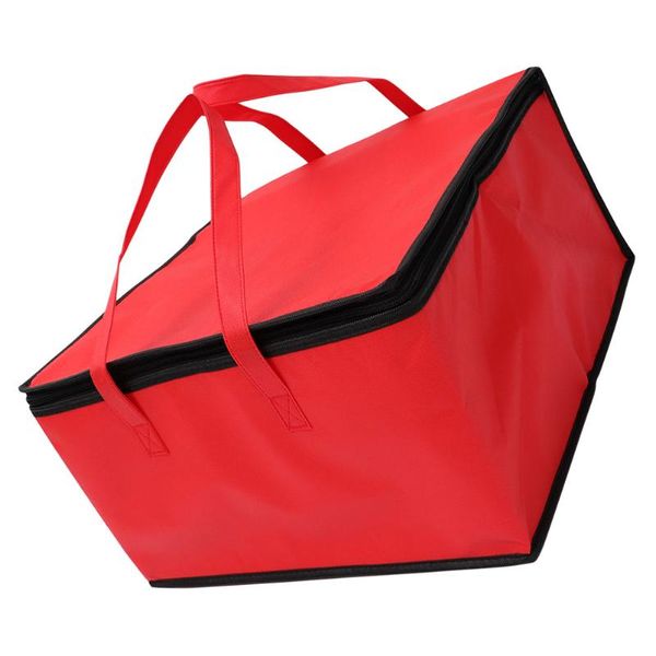 

storage bags 1pc durable tote bag simple cooler portable picnic insulation (red)
