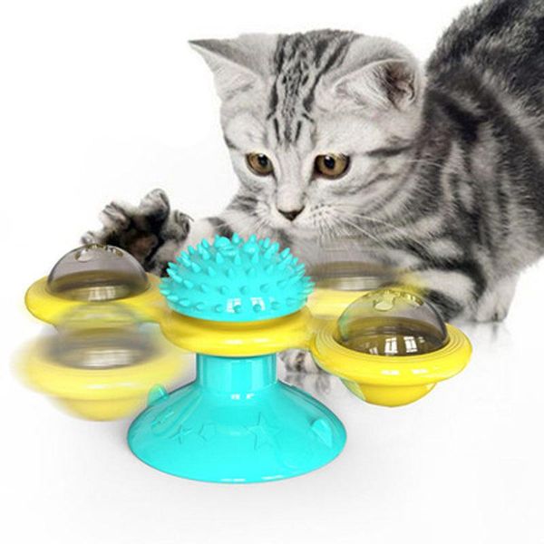 

cat toys windmill for cats and pets puzzles turntable games with brushes, pet toys, interactive supplies kittens