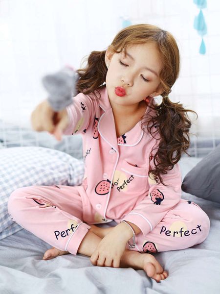 

children's spring and autumn cotton girls long sleeve home suit baby princess parent child pajamas summer, Blue;red