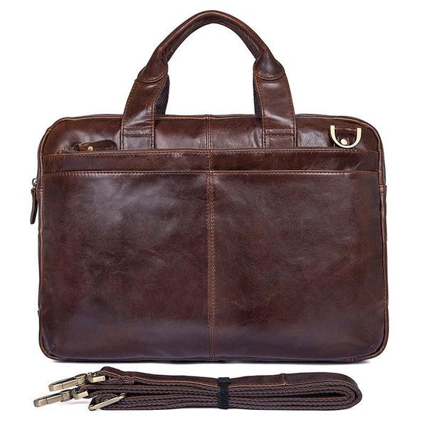 

briefcases genodern first layer cowhide fashion men's handbag oil wax leather business 15 inches handle lapbag