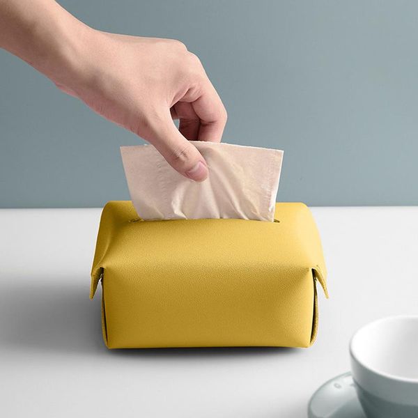

tissue boxes & napkins foldable leather box paper towel container for car napkin bag holder case el deskoffice organizer