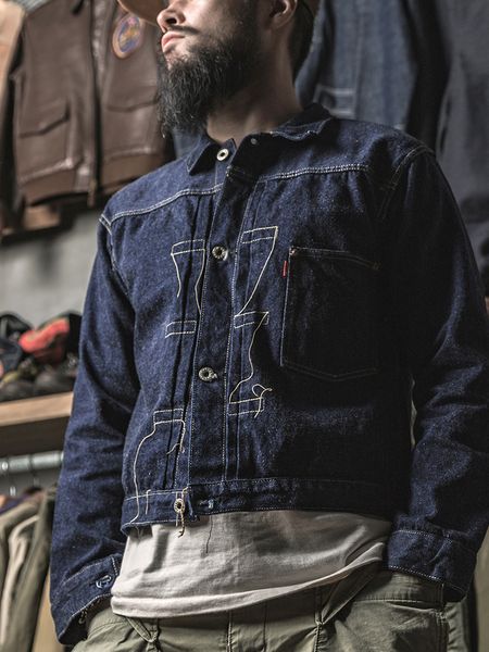 

bronson w2 was 40s type 1 jacket lot 44806xx 14oz savageage denim male workwear d7vj, Black;brown