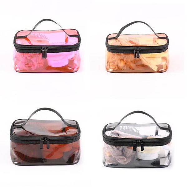 

hooks & rails k92a portable travel clear pvc makeup bag waterproof zippered cosmetic storage case toiletry transparent pouch organizer with