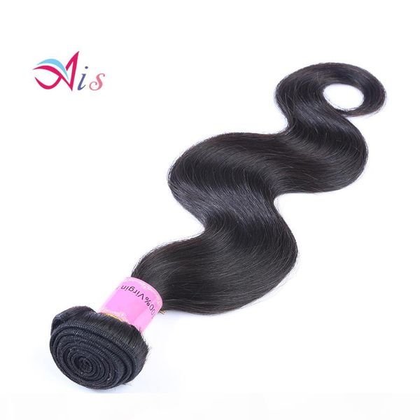 

1pc grade 7a brazilian hair body wave unprocessed human hair weaves brazilian mongolian malaysian peruvian hair weft, Black
