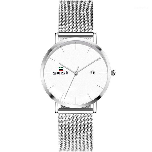 

wristwatches 2021 swish women watches waterproof for stylish silver wristwatch gift package, Slivery;brown