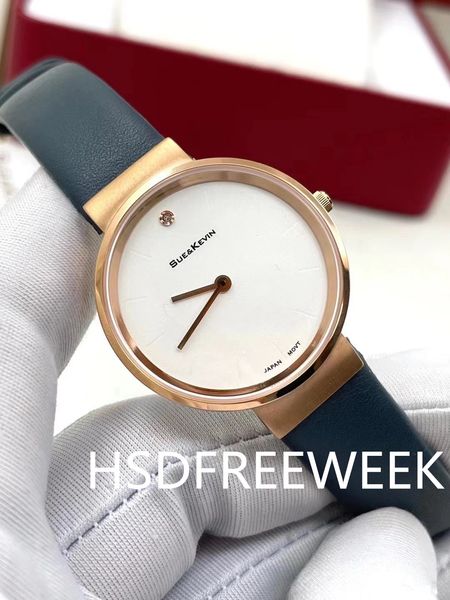 

women's watches causal leather strap quartz students' gift, Slivery;brown