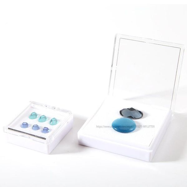 

jewelry pouches, bags clear gem packaging box diamond storage gemstone small case gift 20 pieces/lot, Pink;blue