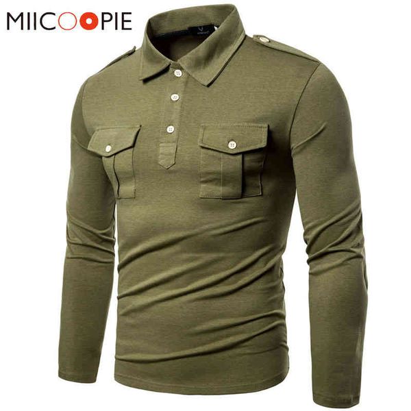 

military long sve bipolar, double pocket men, tight street cloth, solid color, xxl, 2019, White;black