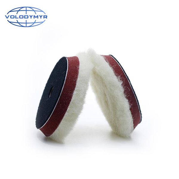 

care products volodymyr wool buffing pad heavy cutting foamed 3 inch 2pcs/pack 100% lambs polishing waxing car