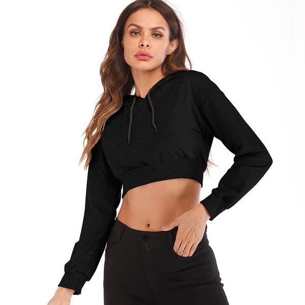 

women's hoodies & sweatshirts black cropped hoodie long sleeve cute women streetwear hooded oversized for girls casual loose short grey