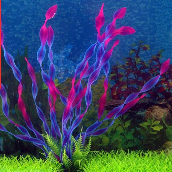 

decorations artificial plastic big leaf grass fish tank aquarium submarine fake simulation kelp water plant landscape ornament decoration