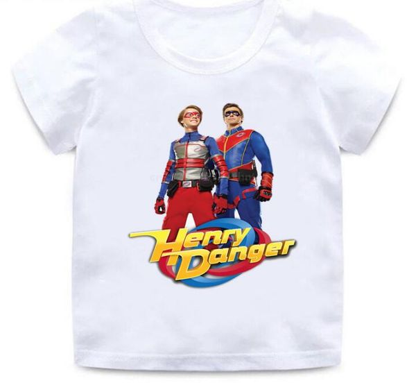 

henry danger cartoon kids t-shirts baby boys casual funny t shirt children summer streetwear girls clothes,, Blue