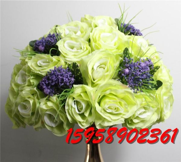 

spr green 2021 style 10pcs/lot wedding road lead artificial wedding table flower center flower ball decoration