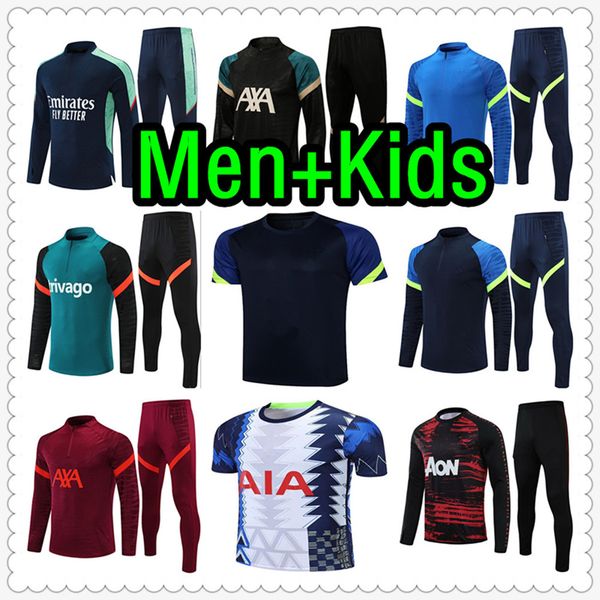 

football tracksuit 2122 ronaldo b. fernandes sancho cavani rashford kane son bale lucas dele tottenham jerseys manchester utd soccer jersey, Black