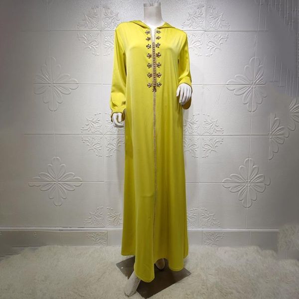 

ethnic clothing elegant lady islamic abaya dubai turkey muslim hooded dress women moroccan caftan 2021 eid mubarak djellaba femme, Red