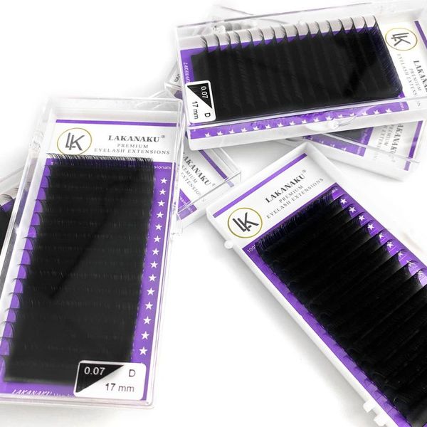 

false eyelashes lakanaku matte volume lashes mega extension premium individual tray d curl all size cilios vendors