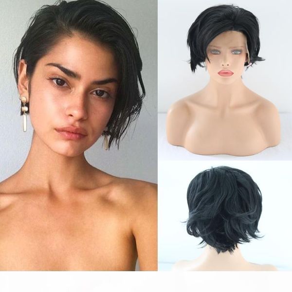 

charisma short bob wigs heat resistant hair synthetic lace front wigs for black women short pixie wig for summer bob wig
