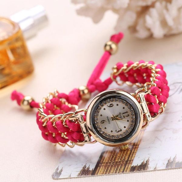 

wristwatches fashion women bracelet watch gold quartz gift wristwatch dress leather casual watches, Slivery;brown
