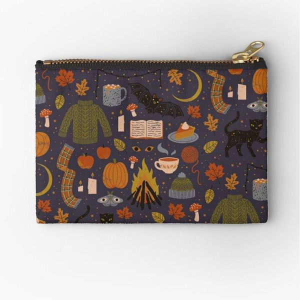 

cosmetic bags & cases women autumn nights printed fashion cosmetics organizer bag for travel colorful storage lady small gift