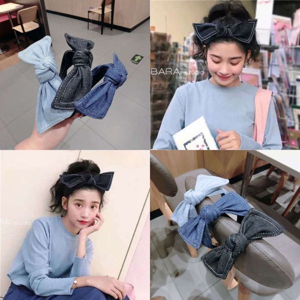 

popular playful denim middle knot hoop buckle female, Black;brown
