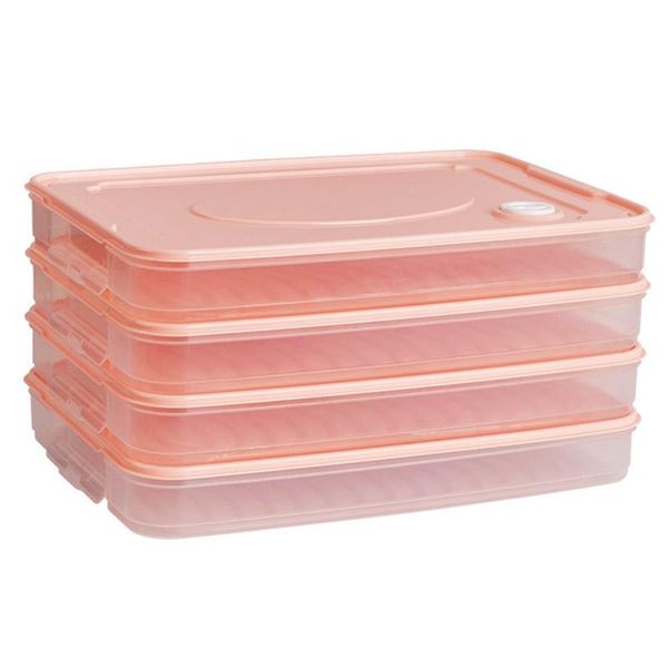 

storage bottles & jars 4 pcs refrigerator container plastic box dumplings airtight home organizer grains beans kitchen