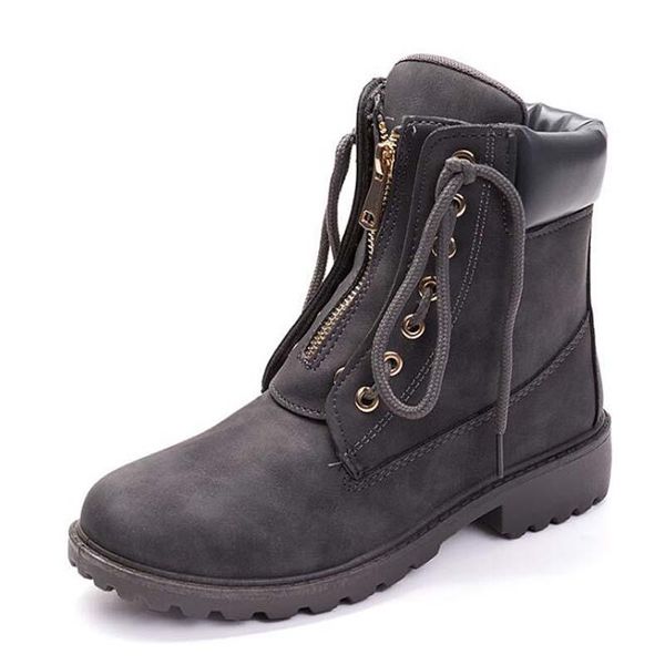 

boots women ankle 36-43 ladies chunky winter boot female shoes black platform combat fur plush designer punk gothic 1598