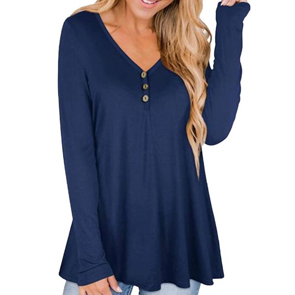 

women's blouses & shirts elegant casual blouse womens autumn soild color long sleeve v-neck fall cotton tunic plus size ruffles but, White