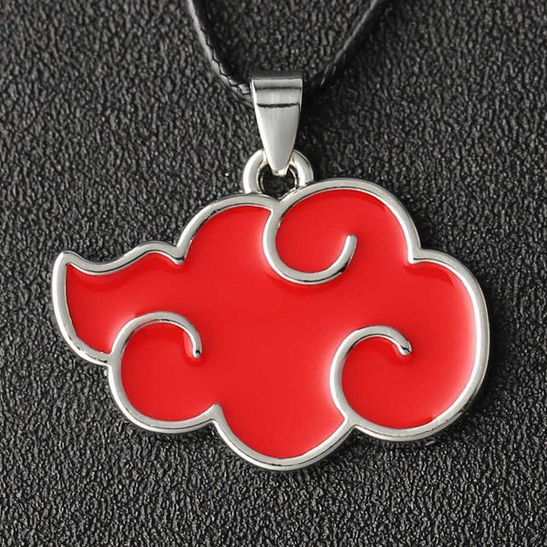 Rote Wolke Halskette Akatsuki Organisation Anhänger Japan Ninja Mode Neue Heiße Anime Emaille Schmuck Männer Frauen Cosplay Großhandel X0707