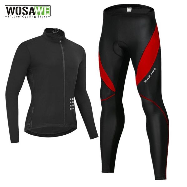 

racing sets men's cycling jersey set sports wear bicycle pants long sleeves shirts ropa ciclismo mtb bike clothing bib shorts jacket, Black;blue