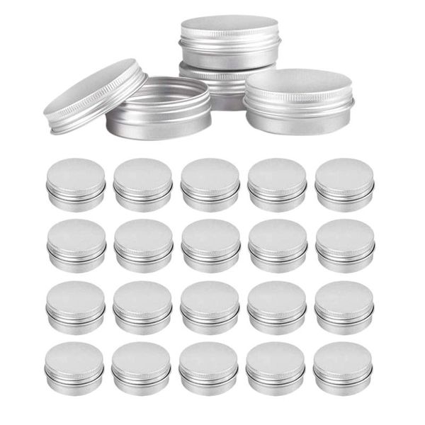 

storage bottles & jars 48 pcs 1 oz tins silver aluminum screw round with lid containers