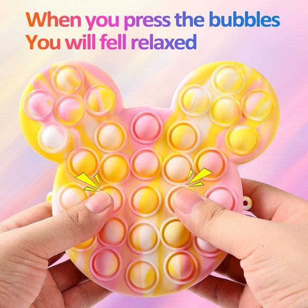 Festa de Natal Dia das Bruxas Push Fidget Toy Sensory Bubble Autism Precisa de Ansiedade Stress Reverver para Escritório Fluorescen Coin Bolsa