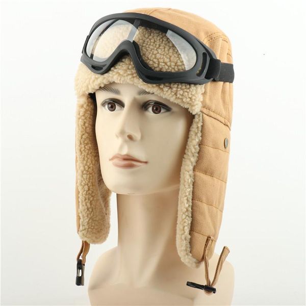 

winter ski mask with goggles cycling skiing running sport training face mask balaclava windproof soft keep warm full face, Black
