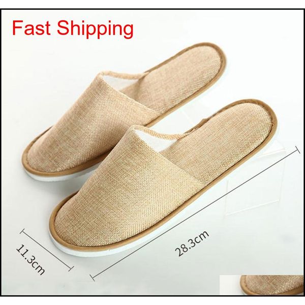 

disposable slippers l spa home guest shoes yellow grey comfortable breathable soft anti-slip cotton linen d jllkuc dh_garden