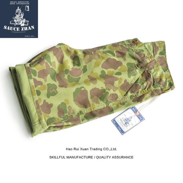 

men's shorts duck cargo men cotton short army hbt camo pants mens, White;black