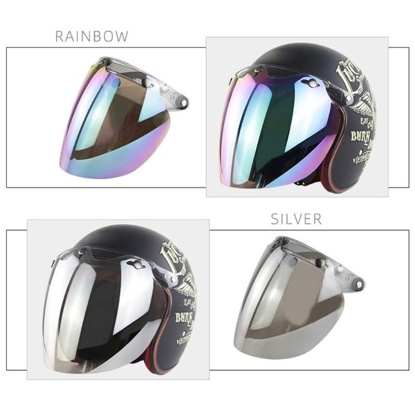 

motorcycle helmets 1pcs 3-snap helmet bubble visor lens for retro open face