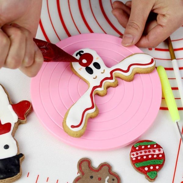 

baking & pastry tools 14cm mini cake cookies decorating elegnt turntable manually rotating table stand non-slip base# j
