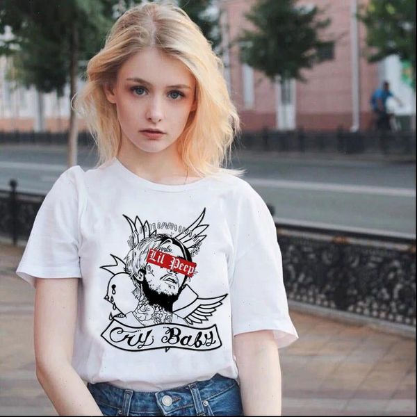 

female t shirt harajuku camisas mujer streetwear white t shirt lil peep casual letter t shirt fashionable aesthetic female shi
