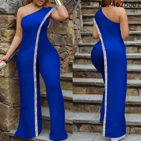 

ethnic clothing irregular one shoulder jumpsuit sequin party overalls jumpsuits women african traditional dashiki rompers elegant attire, Red