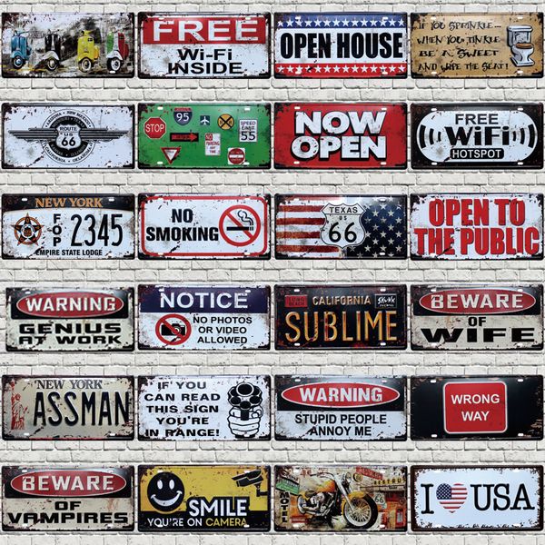 Nummer Plaque Kennzeichen Platte Toilette Route 66 USA Shop Store Zinnschild Wall Pub Shop Home Garage Art Decor Metal Metall Poster Größe 30x15 cm