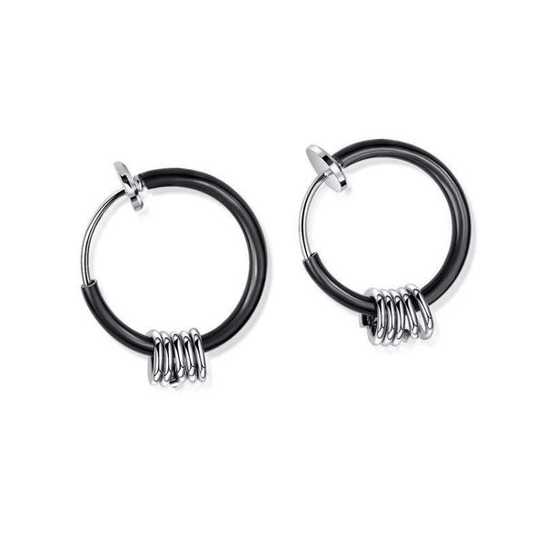 

hoop & huggie hemiston personality punk rock earrings hip-hop ear circle for women men gift, Golden;silver