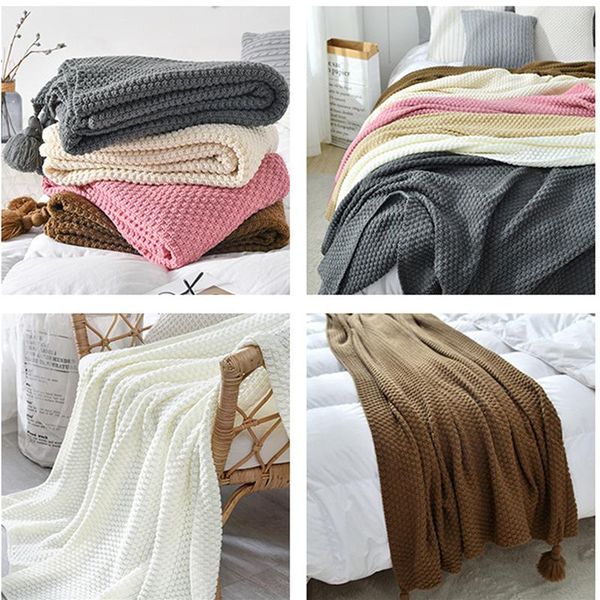 

blankets nordic style sofa blanket cover office siesta shawl knitted wool leisure air conditioning