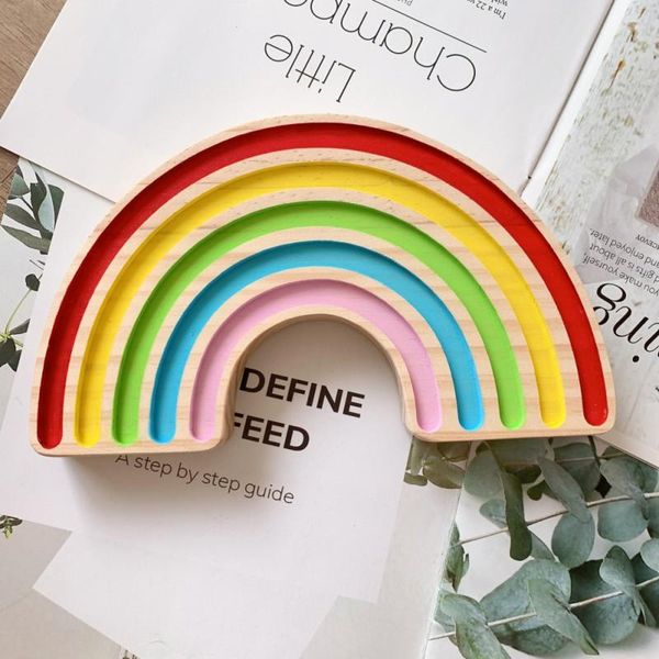

diy crafts toy rainbow wooden ornament building blocks for kids nursery room decor deskdecoration pgraphy props 2 1